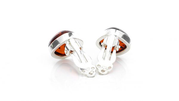 Clip On Earrings Modern German Baltic Amber 925 Silver Handmade Cl042 RRP£50!!!