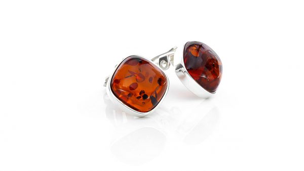 Clip On Earrings Modern German Baltic Amber 925 Silver Handmade Cl042 RRP£50!!!