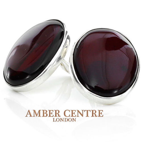 Clip On Earrings Elegant Unique German Baltic Amber 925 Silver Handmade CL056 RRP£180!!!