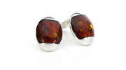 Clip on Earrings Modern German Baltic Amber 925 Silver Handmade CL066 RRP£60!!!