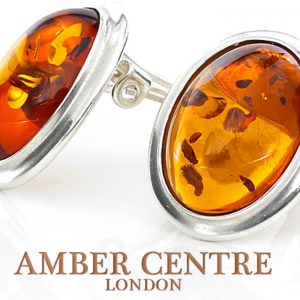 Clip On Earrings German Baltic Cherry Amber 925 Silver Handmade Cl074 RRP£85!!!