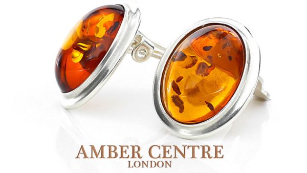 Clip On Earrings Classic Elegant German Baltic Amber 925 Silver Handmade Cl043 RRP£75!!!