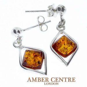 Italian Style German Elegant Baltic Amber Earrings 925 Silver E0004 RRP£30!!!