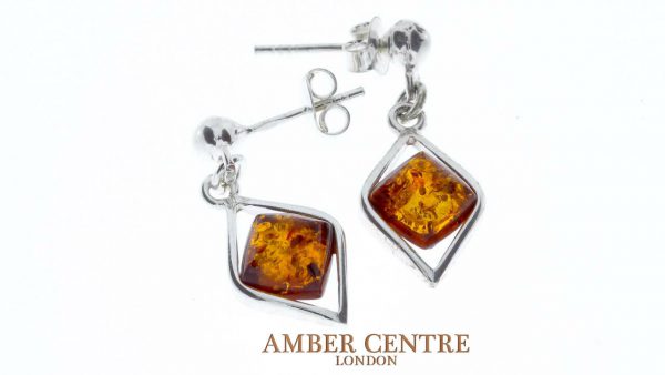 Italian Style German Elegant Baltic Amber Earrings 925 Silver E0004 RRP£30!!!