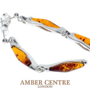 Italian Style German Baltic Amber Handmade Earrings 925 Silver E0008 RRP£45!!!