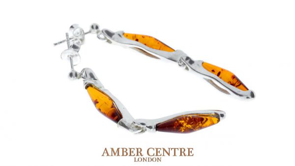 Italian Style German Baltic Amber Handmade Earrings 925 Silver E0008 RRP£45!!!