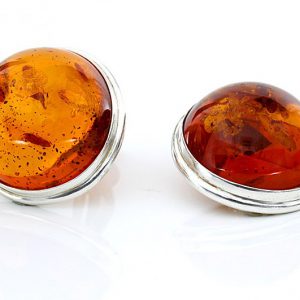 Clip on Earrings German Elegant Baltic Amber 925 Silver Handmade CL024 RRP£100!!