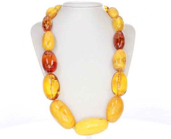 Multicoloured Antique Rare German Baltic Amber Beads 248.0g A0126