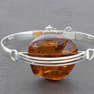 German Baltic Amber Handmade Bangle Solid 925 Sterling Silver - BAN049 - RRP£245!!!