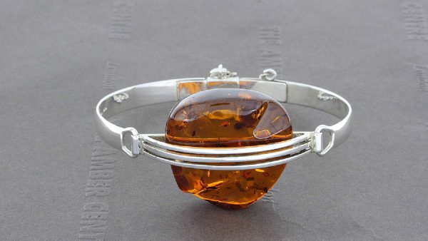 German Baltic Amber Handmade Bangle Solid 925 Sterling Silver - BAN049 - RRP£245!!!