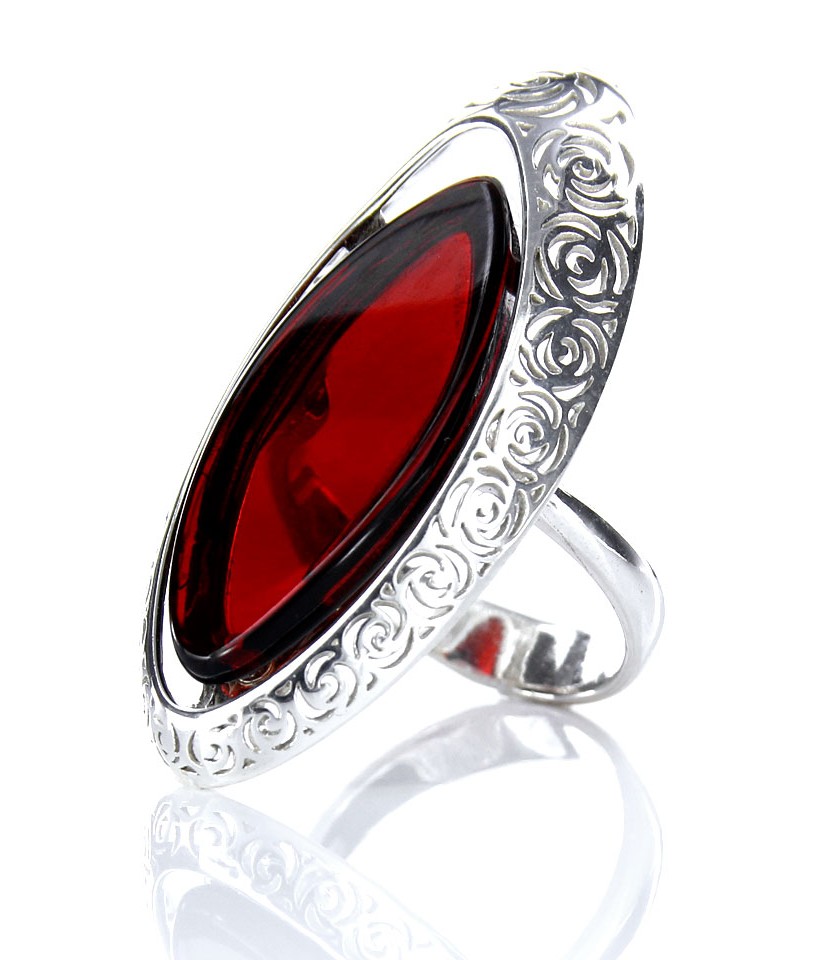 Red amber best sale ring
