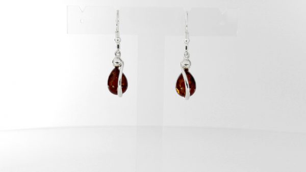 EARRINGS ITALIAN DESIGN GERMAN BALTIC AMBER HANDMADE 925 SILVER E0054 RRP £45!!