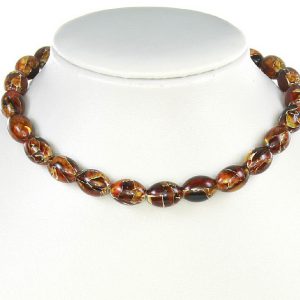 German Baltic Amber Beads Mosaic Unique designer Genuine - A0095 RRP£220!!!