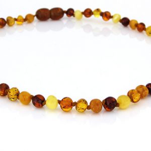 Teething Baby/Child Necklace Genuine Natural Multicoloured Baltic Amber A09203 RRP£25!!!