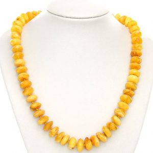 German Butterscotch Amber Bead Necklace Diamond Cut 58 gr - A0158 RRP£3499!!!