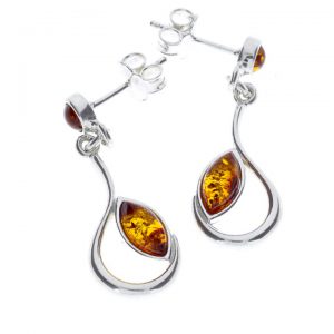 German Baltic Amber Handmade Classic Stylish Earrings 925 Silver E0001 RRP£30!!!