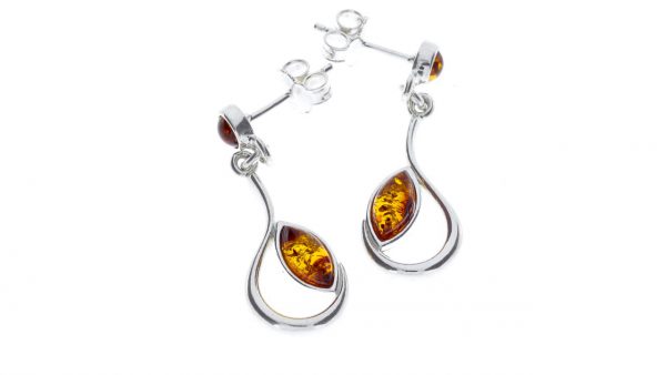 German Baltic Amber Handmade Classic Stylish Earrings 925 Silver E0001 RRP£30!!!