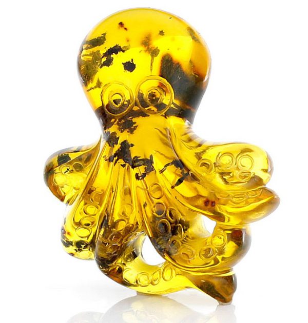 Mexican Dominican Amber Octopus Beautiful Carving Super Item -OT5223 £995!!!