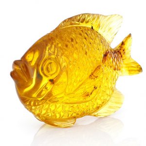 Mexican Amber Unique Fish Carving Super Quality Collectible Item -OT5225 £900!!!