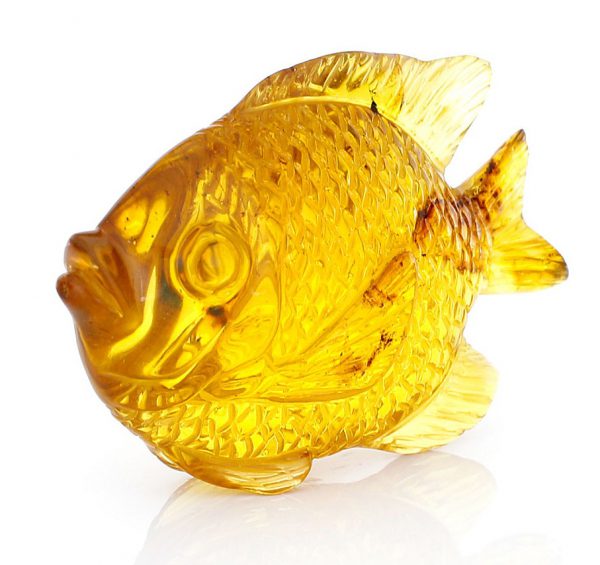 Mexican Amber Unique Fish Carving Super Quality Collectible Item -OT5225 £900!!!