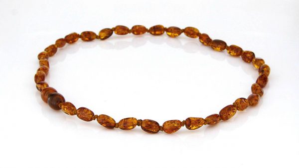Teething Baby/Child Necklace Genuine Natural Cognac Baltic Amber A09148 RRP£25!!!