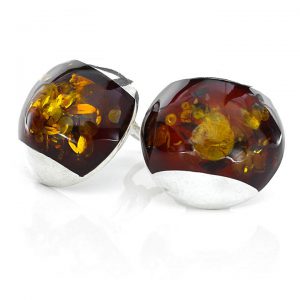 Clip On Earrings Elegant German Baltic Amber 925 Silver Handmade CL049 RRP£100!!!