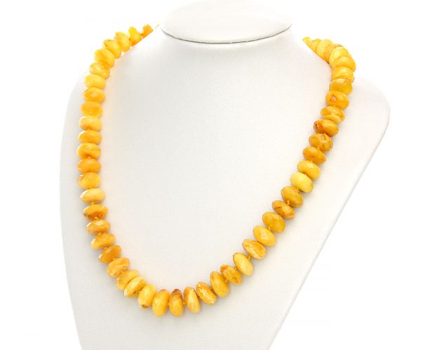 German Butterscotch Amber Bead Necklace Diamond Cut 58 gr - A0158 RRP£3499!!!