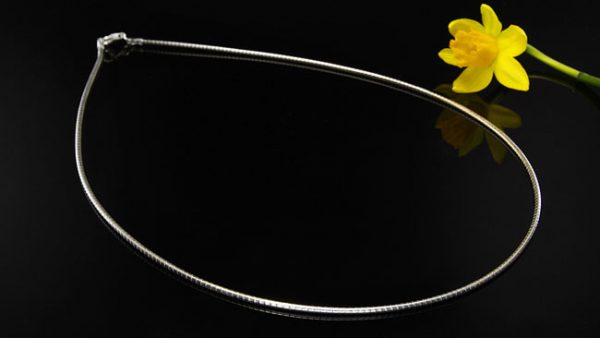 Italian 925 Silver Snake Stiff Chain/Collar 1mm - 16"/41cm - CH028 RRP£30!!!