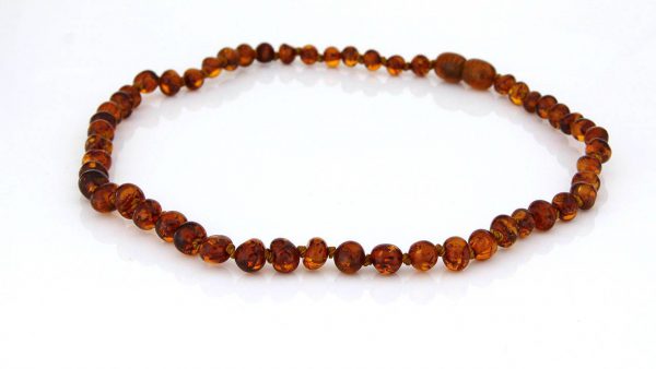 Teething Baby/Child Necklace Genuine Natural Cognac Baltic Amber A09248 RRP£25!!!