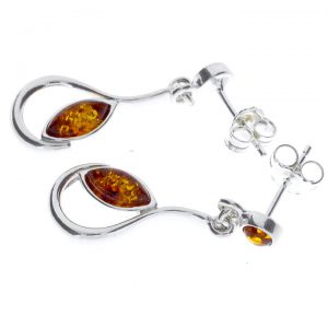 German Baltic Amber Handmade Classic Stylish Earrings 925 Silver E0001 RRP£30!!!