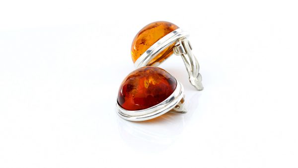 Clip on Earrings German Elegant Baltic Amber 925 Silver Handmade CL024 RRP£100!!