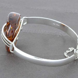 German Baltic Amber Handmade Bangle Solid 925 Sterling Silver - BAN049 - RRP£245!!!