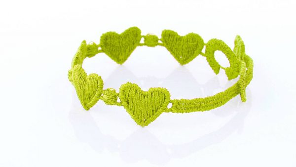 Lime Green Cruciani Kids Heart Bracelet