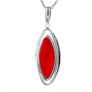 RED Handmade GERMAN BALTIC AMBER PENDANT 925 SILVER- RP003 RRP £215!!
