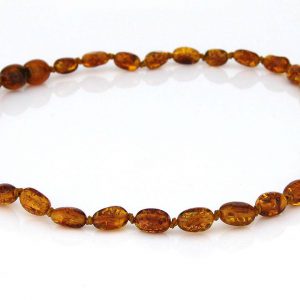 Teething Baby/Child Necklace Genuine Natural Cognac Baltic Amber A09148 RRP£25!!!