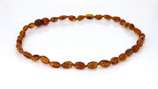 Teething Baby/Child Necklace Genuine Natural Cognac Baltic Amber A09148 RRP£25!!!