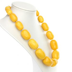 German Antique Very Rare Baltic Amber Bead Necklace Large - A0194 RRP£35000!!!