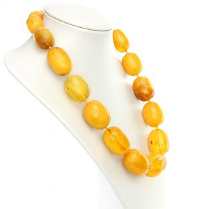 Antique German Baltic Amber Unique Bead Necklace Large- A0131 RRP£30000!!!