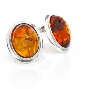 Clip On Earrings Classic Elegant German Baltic Amber 925 Silver Handmade Cl043 RRP£75!!!