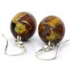 German Baltic Reconstructed Amber Handmade 925 Silver Earrings E0002 RRP£40!!!