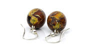 German Baltic Reconstructed Amber Handmade 925 Silver Earrings E0002 RRP£40!!!