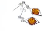 Italian Style German Elegant Baltic Amber Earrings 925 Silver E0004 RRP£30!!!