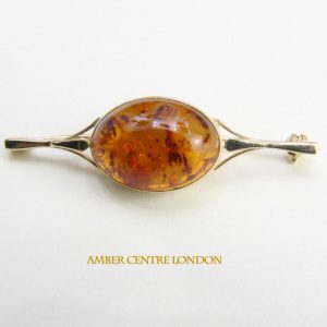talian Handmade Elegant German Baltic Amber Brooch in 9ct Gold GB0001 RRP£250!!