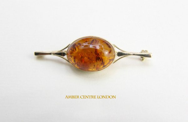 talian Handmade Elegant German Baltic Amber Brooch in 9ct Gold GB0001 RRP£250!!
