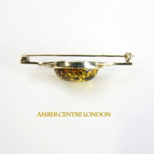 Italian Handmade Elegant German Green Baltic Amber Brooch 9ct Gold GB0001G RRP£250!!!