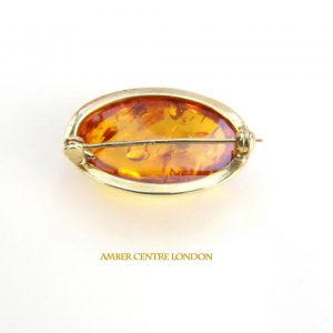 Italian Handmade Elegant German Baltic Amber Brooch in 9ct Gold GB0003 RRP£575!!