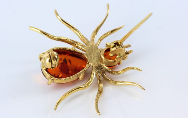 Italian Made German Baltic Amber in 18ct Gold Spider Brooch GB0004/18ct RRP£795!!!