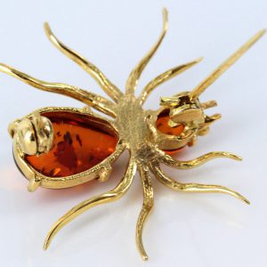 Italian Made German Baltic Amber in 14ct Gold Spider Brooch GB0004/14ct RRP£575!!!