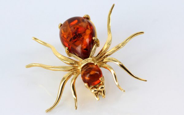 Italian Made German Baltic Amber in 18ct Gold Spider Brooch GB0004/18ct RRP£795!!!