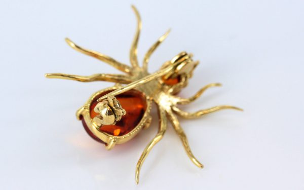 Italian Made German Baltic Amber in 18ct Gold Spider Brooch GB0004/18ct RRP£795!!!